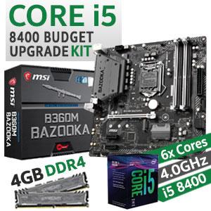 Intel 8th Gen Core i5 8400  MSI B360M BAZOOKA Budget Upgrade Kit