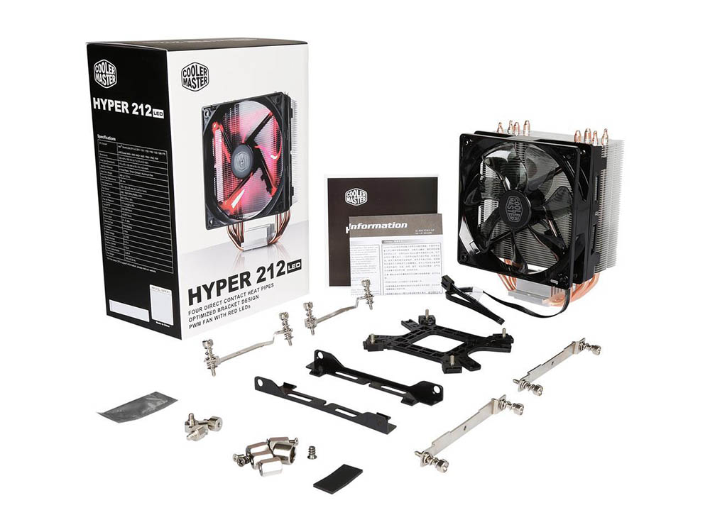 Cooler Master Hyper 212 Evo CPU Cooler (RR-212E-20PK-R2), 120mm PWM Fan,  Aluminum Fins, 4 Copper Direct Contact Heat Pipes for AMD Ryzen/Intel