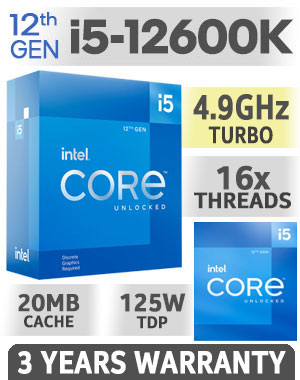 Intel Core i5 12600K 12 Gen Generation Desktop PC Processor CPU with 20MB  Cache and up to 4.90 GHz Clock Speed 3 Years Warranty with Fan LGA 1700