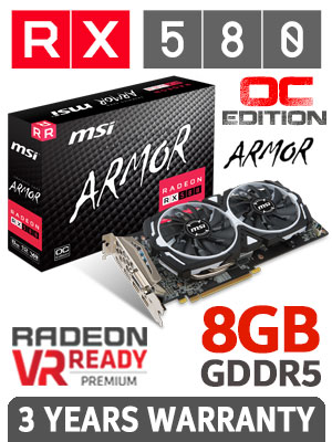Msi Rx 580 8gb Armor Oc Edition Free Shipping South Africa