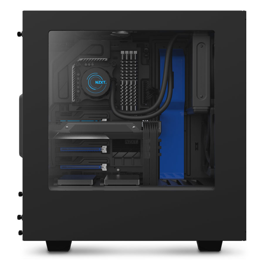 nzxt s340 glossy black steel atx mid tower case