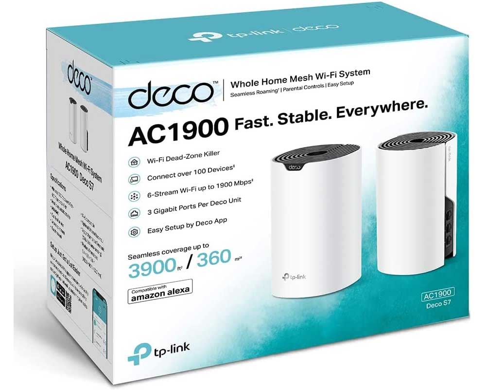 Système WiFi Mesh TP-Link Deco S7 AC1900 pour toute la maison 2 packs  (DECOS7_2-PACK)