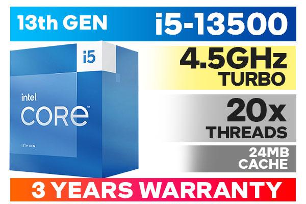 Intel® Core™ 13th Generation i5-13500 Desktop Processor (14 Core (6 P-Core  + 8 E-Core), 24 MB Cache, up to 4.8 GHz, LGA1700, Intel® UHD Graphics 770)