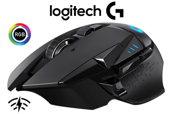  Logitech G502 Lightspeed Wireless Gaming Mouse, 25K Hero Gaming  Sensor, 25600 DPI, RGB, Ultra-Light, 11 Programmable Buttons, Long Life  Battery, PowerPlay-Compatible, PC - Black : Video Games