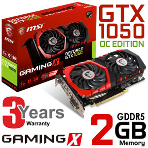 MSI GeForce GTX 1050 GAMING X 2GB