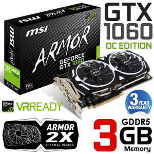 Buy MSI GeForce GTX 1060 3GB ARMOR OC 