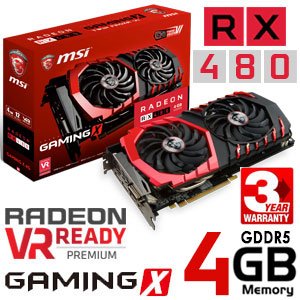 MSI Radeon RX 480 4GB GAMING X - South 