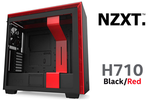 NZXT H710 Tempered Glass Gaming Case Black Red