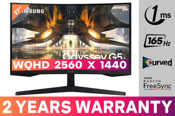 Samsung Odyssey G5 27" 165Hz Curved Gaming Monitor Best Deal South  Africa