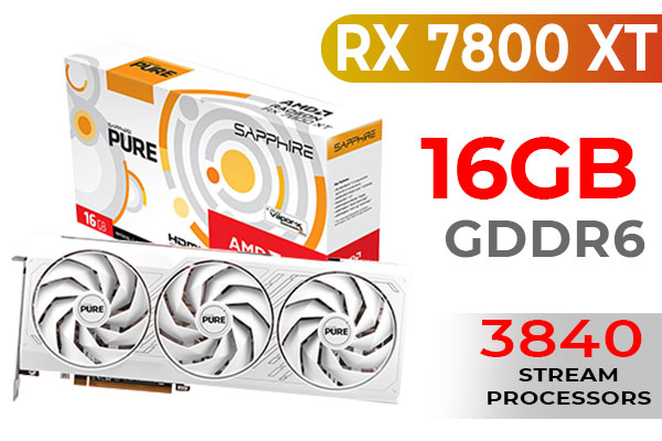 Pure Radeon RX 7800 XT 16GB GDDR6 Graphics Card