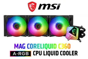 MSI MAG CORELIQUID P240 AIO CPU Liquid Cooler - Discreet Piano Black,  Integrated Radiator Pump, Split-Flow Water Cooling, Evaporation-Proof  Tubing